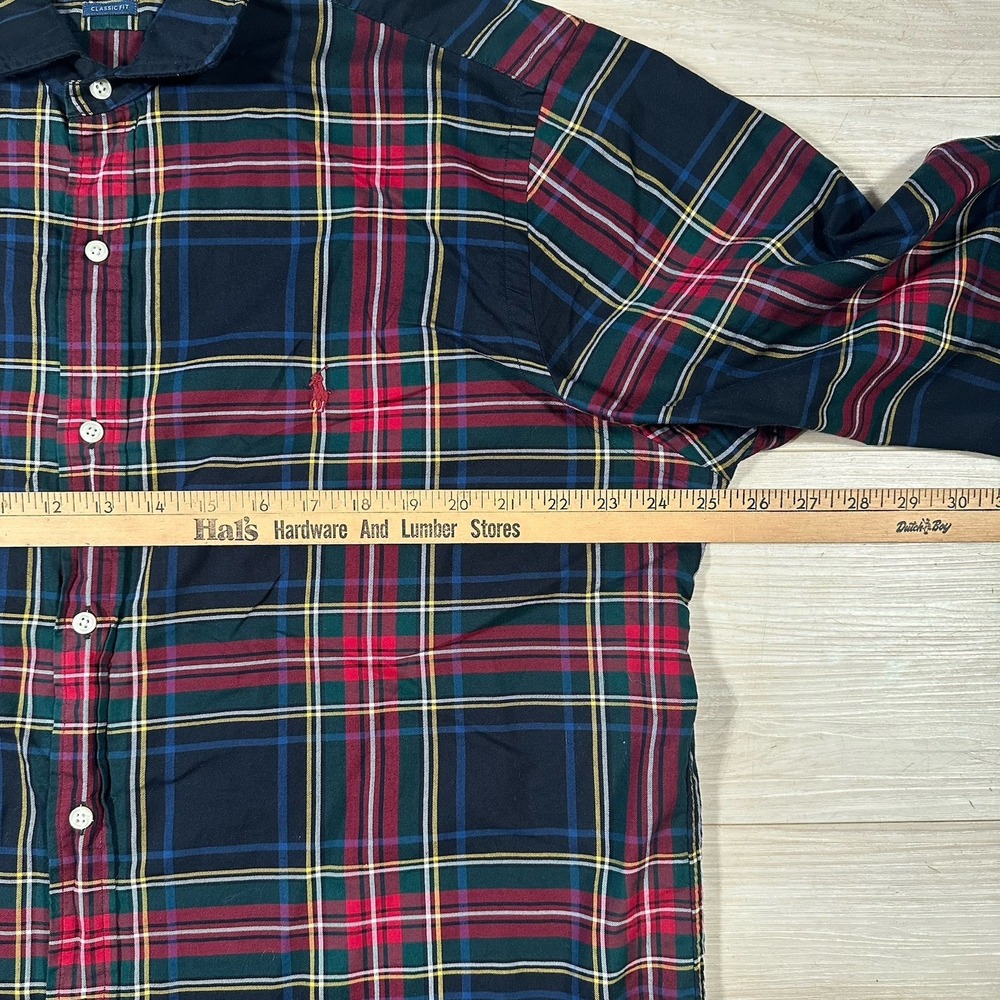 Polo Ralph Lauren Shirt Mens XL Red Plaid Classic Fit Button up Long Sleeve 90s - Picture 7 of 9